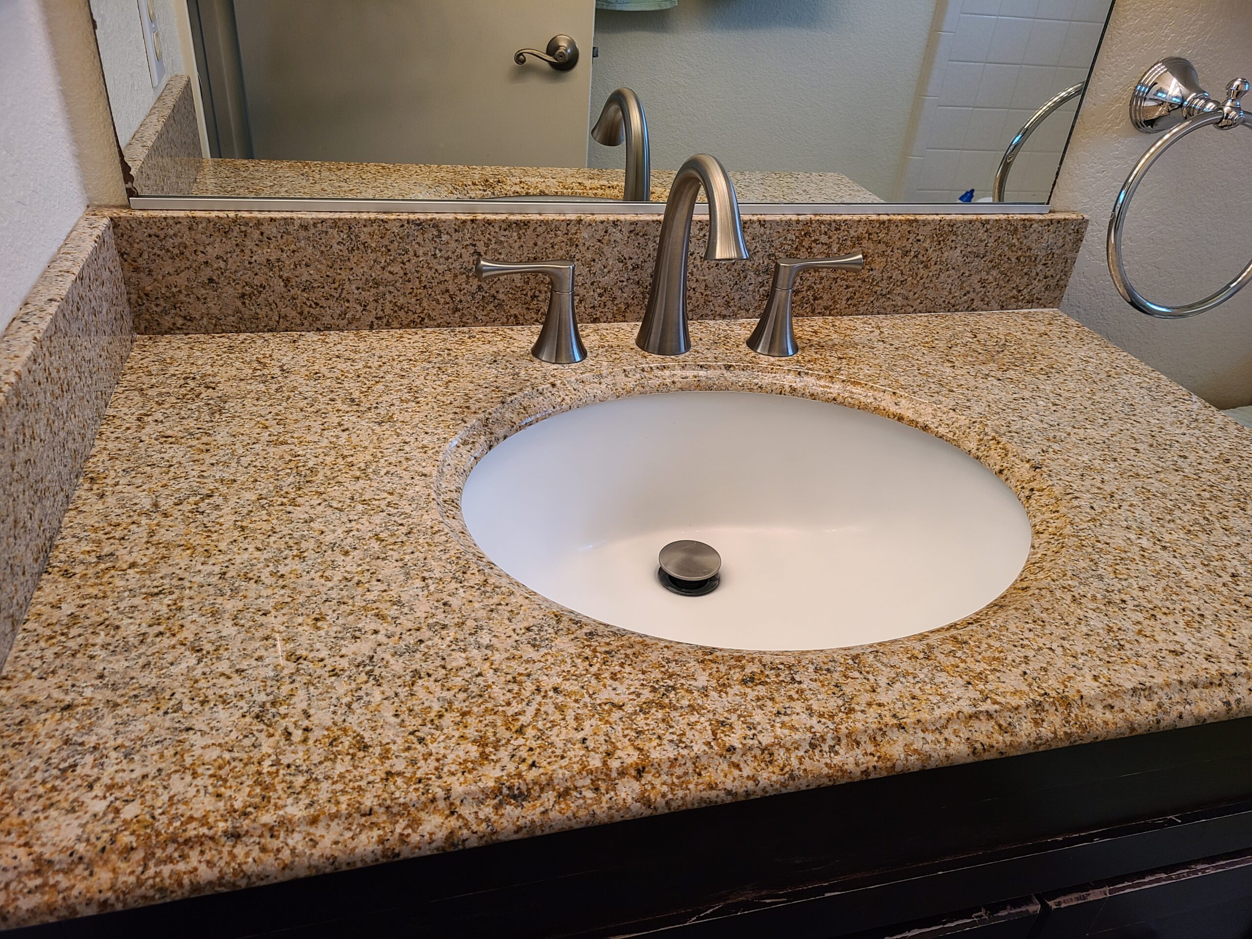 Bathroom sink installed