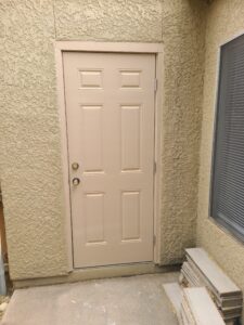 Finished exterior door